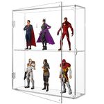 NIUBEE Acrylic Display Case, Clear Display Case for Funko Pop Figures, Wall Mounted or Desktop Dustproof Display Cabinet Box for Collectibles,Rock,Crystals,Mini Toys,Amiibo (2 Tiers