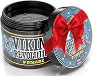 Pomade for Men 4oz - Firm Strong Hold & High Shine for Classic Styling - Water Based & Easy to Wash Out by Viking Revolution (Firm, 1 Pack)