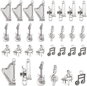 PH PandaHall 30pz 6 Stili Ciondoli Note Musicali Ciondoli Strumenti Musicali Pendenti in Lega a Tema Musicali per Braccialetti Collane Bigiotteria Fai Da Te Laurea Bomboniere Confetti Decorazione