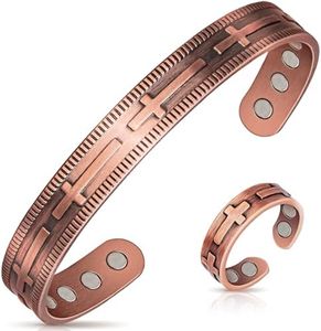 Lymphatic Drainage Ring & Copper Bracelet for Women, Magnetic Copper Bracelet and Magnetic Lymph Detox Ring, 100% Solid Pure Copper Jewelry Gift