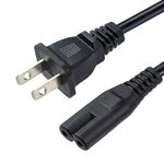 2Prong Printer Power Cord Cable for HP OfficeJet Pro 8025 5212 6978 3830 5255 9015 4650 9025 8710 8720 6968 8610 8710 Deskjet 1112 3755 2310 Photosmart 5510 5520 6510 Printer Replacement Power Cable