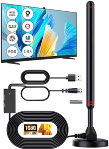 TV Antenna for Smart TV Indoor/Outdoor, Digital Antenna Coverage Range High Gain, 360° Reception Local Channels, Supports 4K 1080p for HDTV and Traditional TVs - with Magnetic Base [Black]