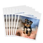 3dRose gc_3868_1 6 x 6-Inch Toy Yorkie Puppy Greeting Card (Pack of 6)