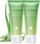 Aloderma 99% Organic Aloe Vera Gel Made within 12 Hours of Harvest, Refreshing Travel Size Aloe Vera Gel for Face & Body, Cooling & Soothing Support for Skin & Sunburn, Hydrating Aloe Gel, 1.5oz - 2ct