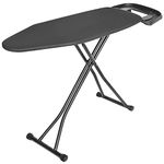 AKOZLIN Ironing Board with Retractable Steam Iron Rest 6 Adjustable Height Sturdy Steel Frame with Non-Slip Feet,10mm Thicken Felt Pad and Heat Resistant Cover 57.5" L×15.3" W×34.6" H, Black