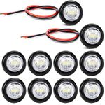 Gebildet 10 Pcs 12V Round Clearance White LED Indicator Light Front Rear Side Bullet Marker Light