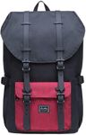 KAUKKO Laptop Outdoor Backpack, Travel Hiking& Camping Rucksack Pack, Casual Large Daypack, Backpack Fits 15" Laptop & TabletsBlackred）