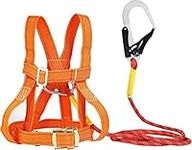 Safety Harness Kits, Btstil Safety Fall Arrest Harness Full Body Height Fall Protection Safety Harness Aerial Work Fall Protection Rescue Harness Adjustable Belt with Hook (Big Buckle 5 m)