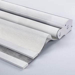 ZSHINE Day and Night Dual Layers Manual Safe Cordless Roller Blinds Shades Cloth Grain and Jacquard Series Suitable for Home, Office, Hotel, Club, Restaurant, Cinema Windows(Jacquard Grey)