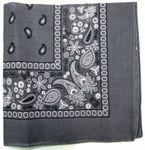 Kaiser Novelty Bandanas Paisley Cotton Bandanas (Dark Grey 22 X 22 in)