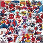 50Pcs Teens Superheros Stickers,Spider-Man Decals,Waterproof for Laptop Water Bottle Car Cup Computer Guitar Skateboard Luggage Bike Bumper, Kid/Teen Gift