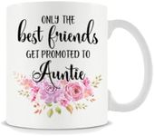 Only The Best Friends Get Promoted to Auntie, Friend Pregnancy Reveal, Pregnancy Announcement Mug, New Aunt Gift, Birthday, Christmas Coffee Tea Mug Unique 11oz White Ceramic Mug.