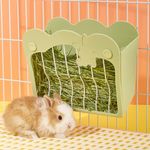 Rabbit Hay Feeder, Hanging Feeding Hay Rack for Small Animals Rabbit, Dwarf Rabbit, Guinea Pig (Green)