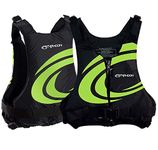 Typhoon Yalu Wave Front Zipper 50N Buoyancy Aid BS EN393:1994 approved - Canoe Kayak Dinghy SUP Jacket (Black/Lime, Sm/Med-Chest 34"-41" Weight 40-70Kg)