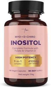 Inositol Myo & D-Chiro 4100mg Kapseln, Bei Zyklusstörungen aufgrund des PCO-Syndroms, Besonders effektiv, Formel 9-in-1 Inositol, Folsäure 5-MTHF, Chrom, Zink, B6, B12, D3, Selen & Mangan