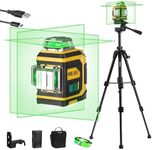 PREXISO Rechargeable 360° Self Leveling Green Laser Level with Tripod, Magnetic Base, Glasses - For Construction, Tile, Home Renovation