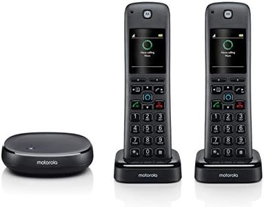 Motorola AXH02 AX Series Smart Cordless Phone and Answering System with Built-in Alexa (2 Handsets)