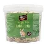 Extra Select Premium Large Pea Rabbit Mix - Peaflakes, Rabbit Muesli, Small Nuggets and Natural Forage Bunny Food - 5L Tub