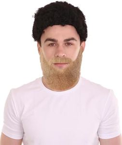 HPO Men's Synthetic Hair Long Beard Cosplay Facial Hair (Mix-Brown)