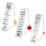 3pcs Teacher Appreciation Bookmarks, Thank You Graduation Gifts Book Page Marker with Pendant from Student Teachers Day Christmas Birthday Gifts for Teachers Tutor Women Men