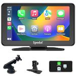 Spedal 7 Inch Wireless Apple Carplay & Android Auto with 2K Rear Camera, CL797 Portable Car Stereo with Car Play IPS Touchscreen, AirPlay, Car Bluetooth Audio Output, AUX/FM Transmitter