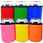 TahoeBay 6 Can Sleeves - 5mm Thick Neoprene Beer Coolies for Cans - Blank Drink Coolers (Multicolor, 6)