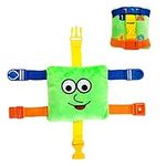 Buckle Toys - Mini Buster Square - Learning Activity Toy - Develop Fine Motor Skills - Compact Travel Size Perfect Road Trip Toys