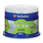 Verbatim CD-RW 700MB 2X-4X DataLifePlus Silver Inkjet Printable with Branded Hub - 50pk Spindle