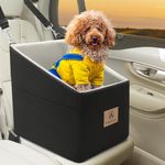 PAWBOSE Dog Car Seat for Small Dogs 25 lbs, Dog Booster Car Seat for Small Dogs with Washable Removable Cover, Elevated Pet Car Seat with Dog Seat Belt, Black Dog Car Bed