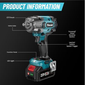 Uaoaii Cordless Impact Wrench – 1000Nm High Torque Power Tool