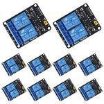 DWEII 10 PCS 2 Channel DC 5V Relay Module with Optocoupler Low Level Trigger Expansion Board Compatible with Arduino R3 MEGA 2560 1280 DSP ARM PIC AVR STM32 Raspberry Pi