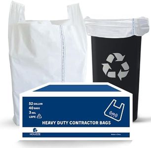 Heavy Duty Contractor Trash Bags with Handles – 52 Gallon, 40 Count | 3 MIL Thick, Extra Large Garbage Bags for Yard Waste, Construction, Lawn & Commercial Use | Secure Branded Knot for Easy Handling