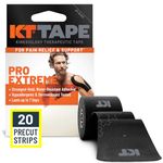 KT TAPE Pro Extreme Therapeutic Elastic Kinesiology Tape (20 Pre-Cut), 10", Black