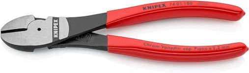 Knipex High Leverage Diagonal Cutter black atramentized, plastic coated 180 mm (self-service card/blister) 74 01 180 SB