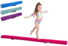 Gymnastics Beam For Kids - Amazing Balance Equipment For Children at Home - Faux Suede, High Density EVA Foam - Sizes 210cm/240cm/270cm - Flash Cards, Carry Straps, Carry Case and Multiple Colours!