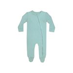 Softsens Baby Bamboo Zipper Footie (0-24 Months) (9-12 Months, Blue)