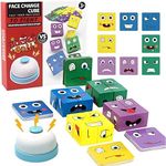 Wooden Cubes, IQ Puzzle, Building Cube Express Toy Faces, Magic Face Building Block Wooden Puzzle Montessori Toy