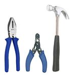 Real stf Multi 3 Pieces Combination Cutting Plier 8", Claw Hammer Steel Shaft 1/2 lb, Wire Stripper 6" Hand Tool Kit