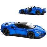 Wembley Pull Back SF90 Car Toy Die-cast Model Car 1:32 Scale Metal Car Pull Back Toy Vehicle with Openable Doors & Light Engine Sound Realistic Collectible Car Boys Kids 3+ Years & Above - Blue