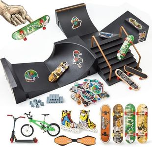 stochastic box Finger Skateboard Ramps Sets DIY Assembly Mini Finger Skateboard 14 Pieces Fingerboard Skatepark for Kids Children Training Props Fingerboard Park