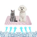 NACOCO Pet Cooling Mat Cat Dog Cushion Pad Summer Cool Down Comfortable Soft for Pets and Adults (S, Pink)
