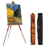 VISWIN 51"-76" Adjustable Tripod Field Painting Easel with Bag, Solid Beech Wood Portable Easel Stand for Painting, Foldable Artist Easel for Adult, Student, Landscape Artist, Hold Canvas up to 44"