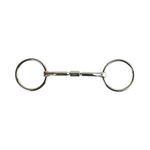 AK Loose Ring Rotary Curved Snaffle Horse Riding Bits AKRS-2618 (5'', Silver)