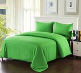 Tache 4 Piece Cotton Solid Lime Green Comforter Set with Zipper, California King