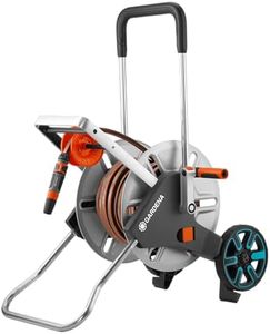 Gardena CleverRoll M Easy Metal Set: Hose trolley with 60 m capacity, very sturdy with a stable hose guide, includes 25m hose (18547-20)