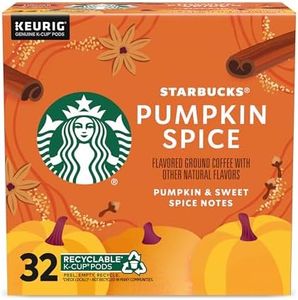 Starbucks K-Cup Coffee Pods, Pumpkin Spice Naturally Flavored Coffee for Keurig Coffee Makers, 100% Arabica, Limited Edition, 1 Box (32 Pods)