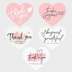 150Pcs Thank You for Your Support Business Cards Thanks Greeting Cards, Pink Thanks Card Thank You for Order Card for Online Shop Retail Store Customer Package Insert(Heart-shaped)