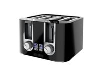 BLACK+DECKER 4-Slice Toaster, 7 Toasted Shades, Removable Crumb Tray, Lighted Bagel, Frozen and Cancel Functions