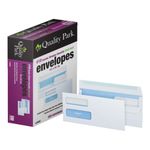 Quality Park #10 Double Window Envelopes, Redi-Seal, 500 Envelopes (24559) White Wove