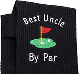 LEVLO Uncle Golf Towel Embroidered Golf Towel Gift Golf Father Gift Best Uncle by Par Golf Towel with Clip (Best Uncle-Black)
